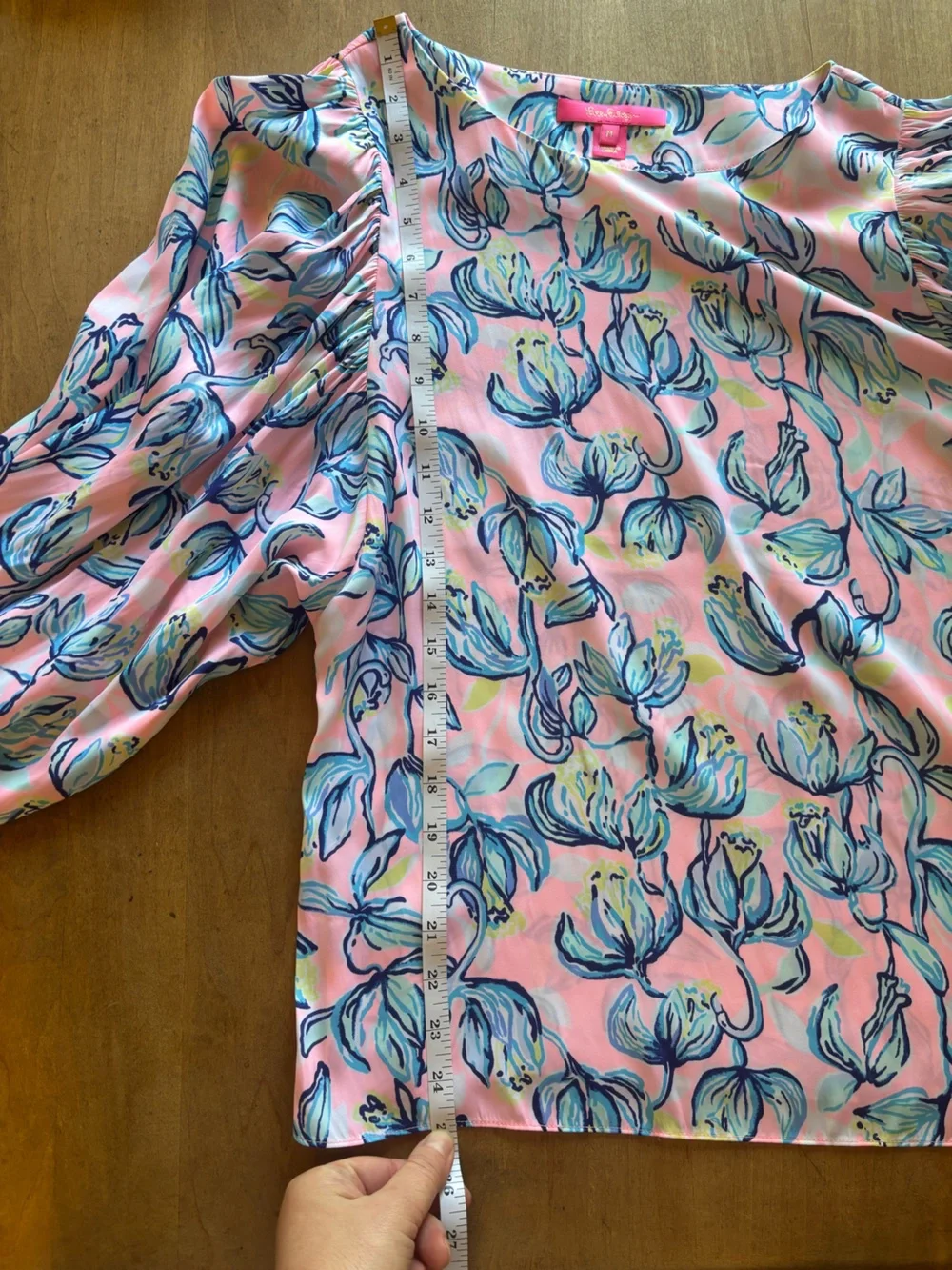 Lilly Pulitzer Pink, Blue & Yellow Abstract Floral Top Vacation Resort Coastal